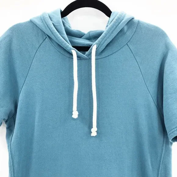 Pact Women's Blue Short Sleeve Hoodie Sweater Dress Size M - Picture 3 of 7